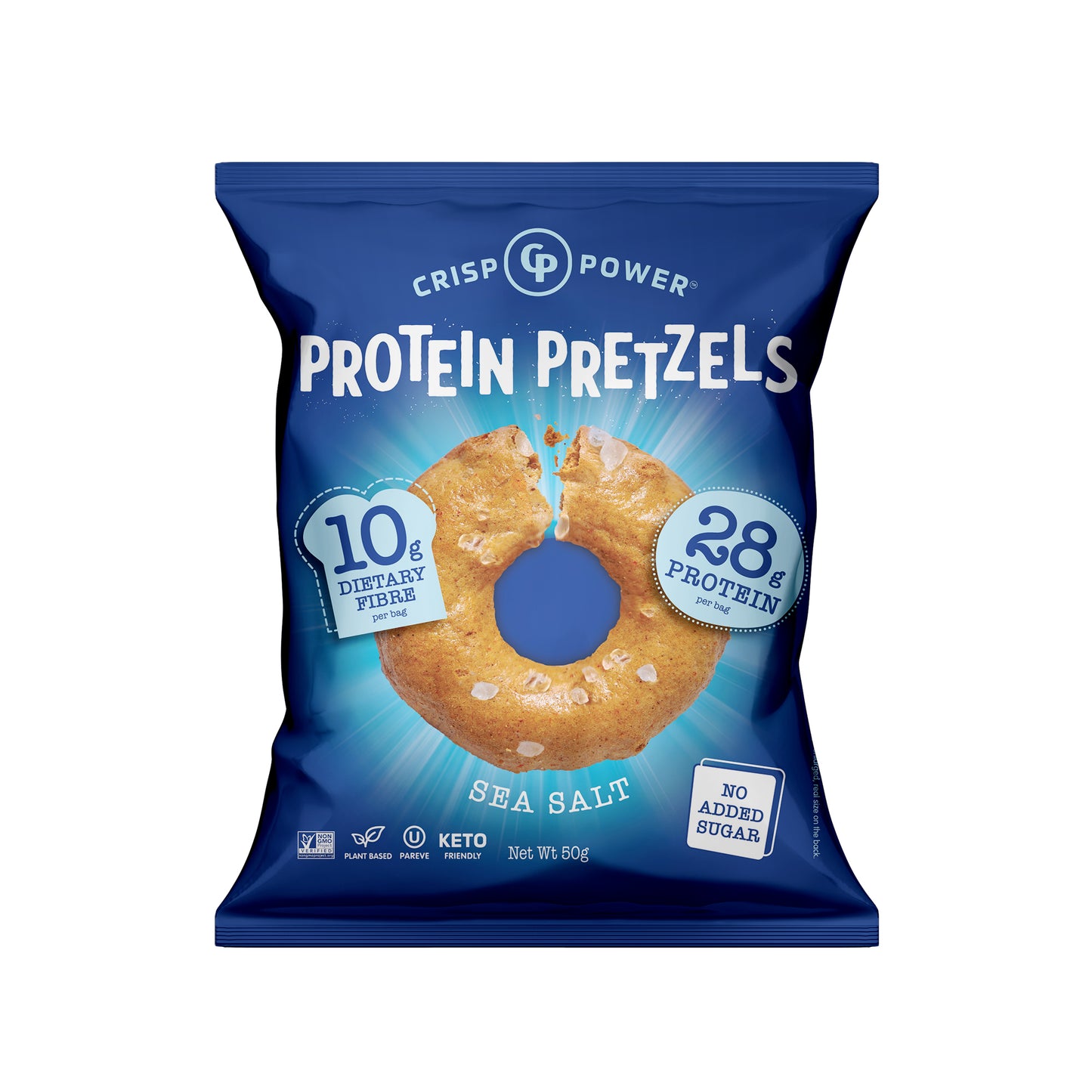 Crisp Power Protein Pretzels - Sea Salt 50g (6 Pack)