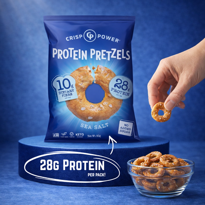 Crisp Power Protein Pretzels - Sea Salt 50g (6 Pack)